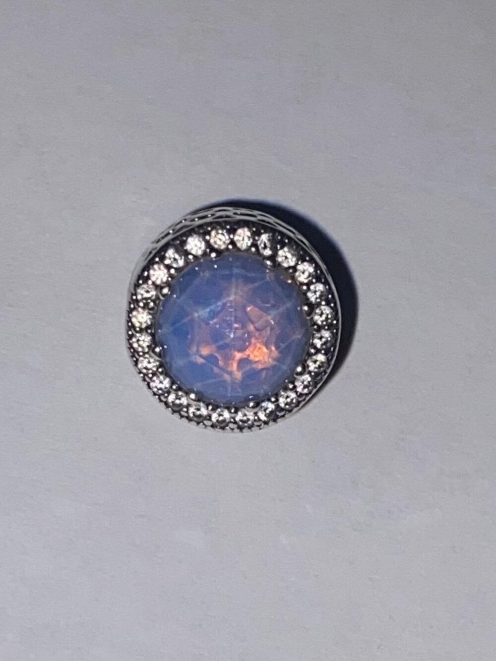 Pandora Opalescent Pink Radiant Hearts Charm Sterling Silver